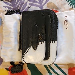 COACH Saddle Bag Black and White